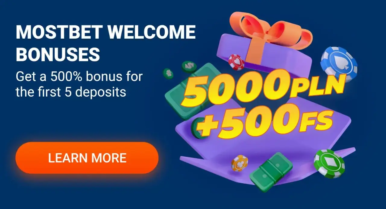 mega bonus 3000 EUR + 500 FS Mostbet