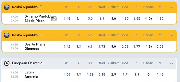 Sportovní sázení u MostBet