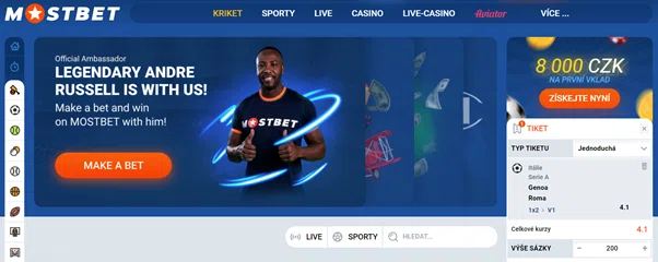 Úvodní stránka MostBet