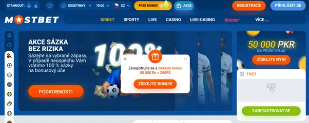 Domovská stránka MostBet