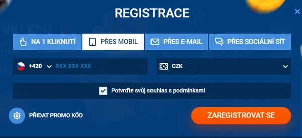 Pole pro zadání mobilního telefonu